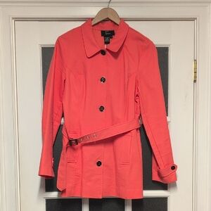 Jules & Leopold Coral Trench Coat
